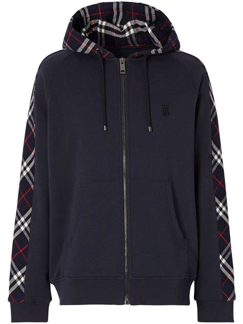 zip up burberry hoodie mens|burberry vintage check zipped hoodie.